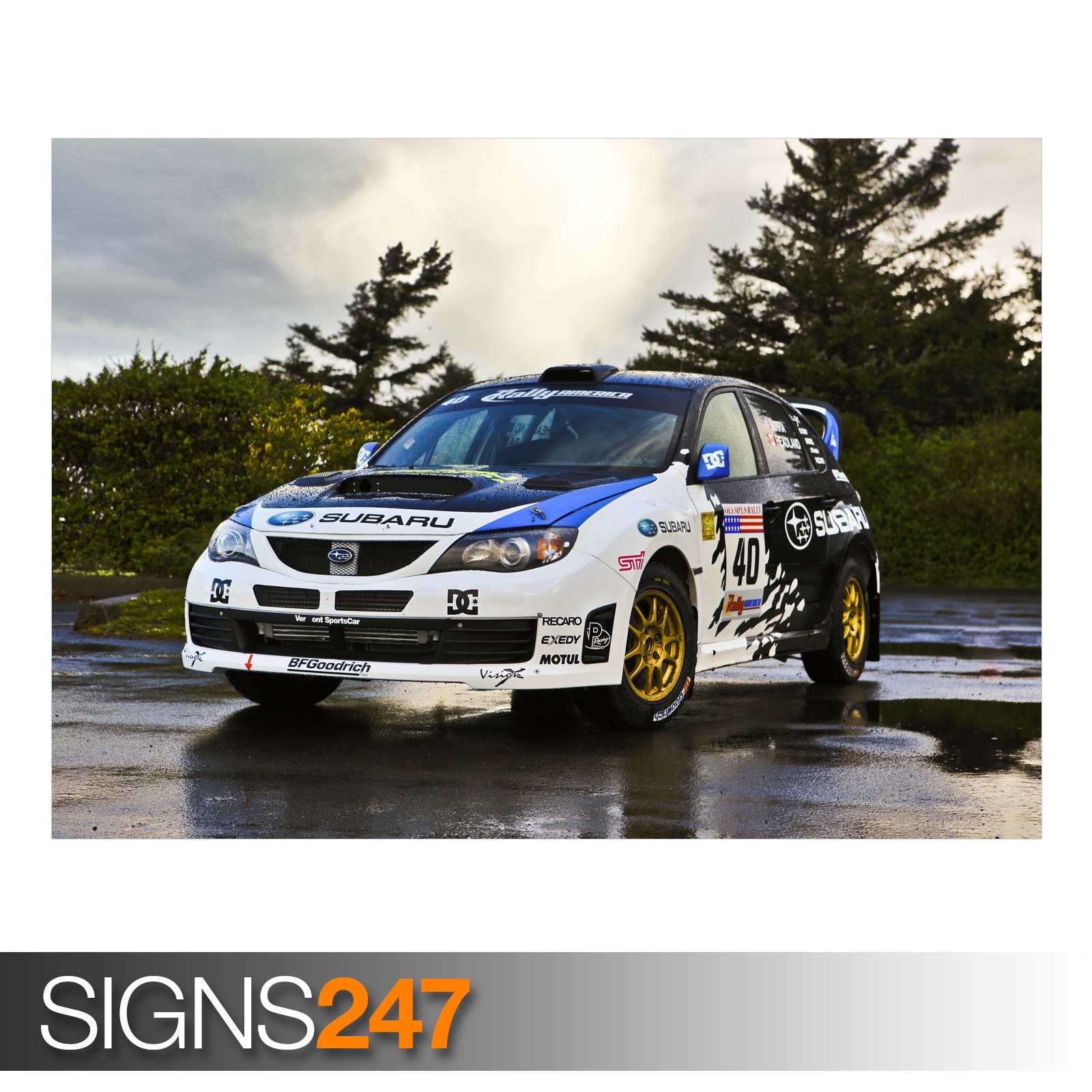 SUBARU STI RALLY CAR (AB257) CAR POSTER - Photo Poster Print Art A0 A1 ...