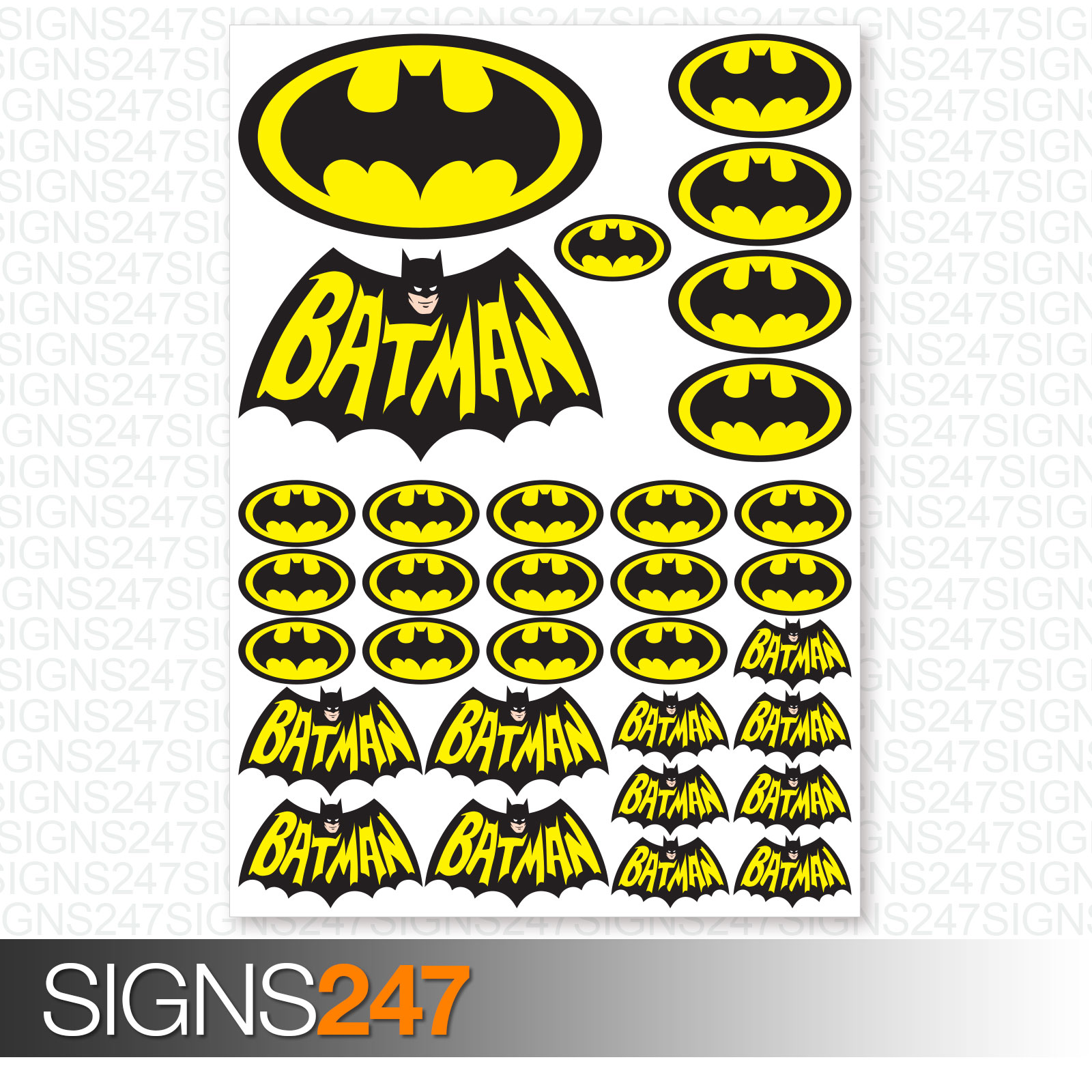 BATMAN STICKERS - 32 Printed Vinyl Batman Stickers Car Van Motorbike ...