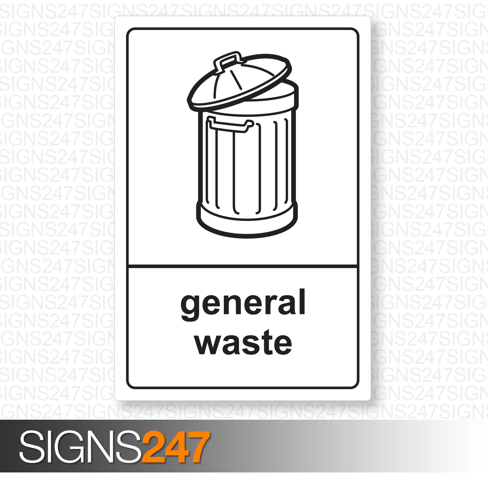 General Waste Sticker - Recycling Sticker Self Adhesive - 100mm X 150mm ...